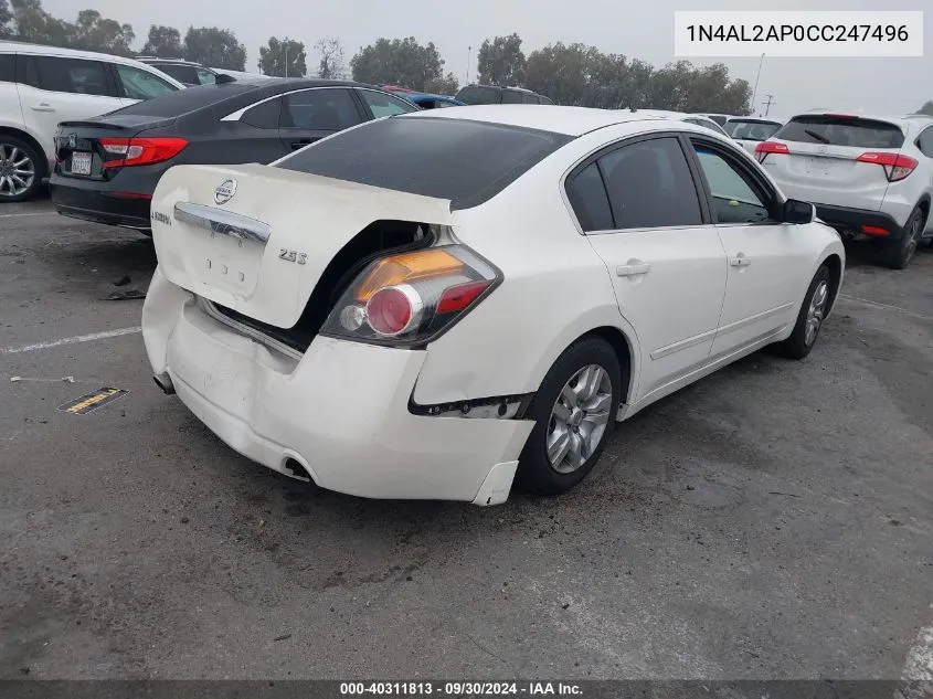 2012 Nissan Altima 2.5 S VIN: 1N4AL2AP0CC247496 Lot: 40311813