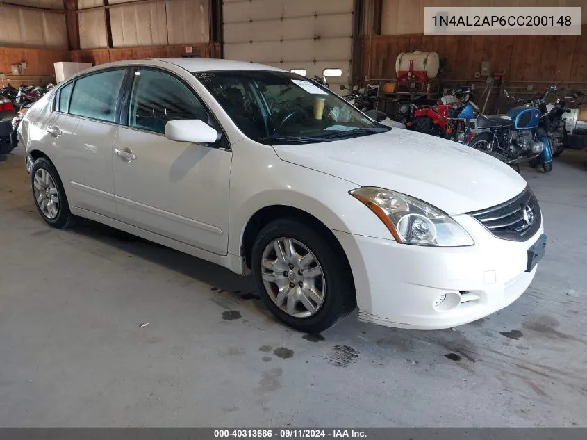 2012 Nissan Altima S VIN: 1N4AL2AP6CC200148 Lot: 40313686