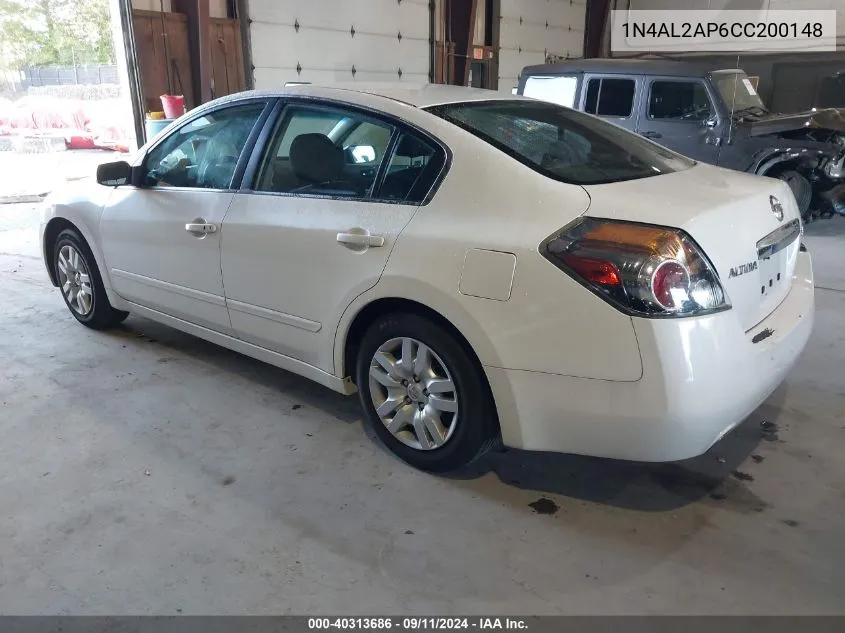 2012 Nissan Altima S VIN: 1N4AL2AP6CC200148 Lot: 40313686