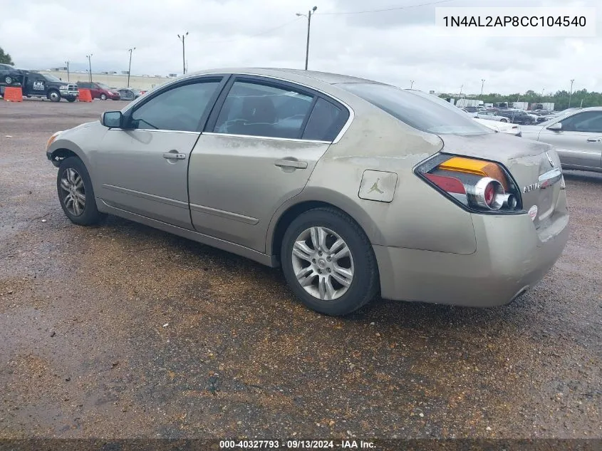 2012 Nissan Altima 2.5 S VIN: 1N4AL2AP8CC104540 Lot: 40327793