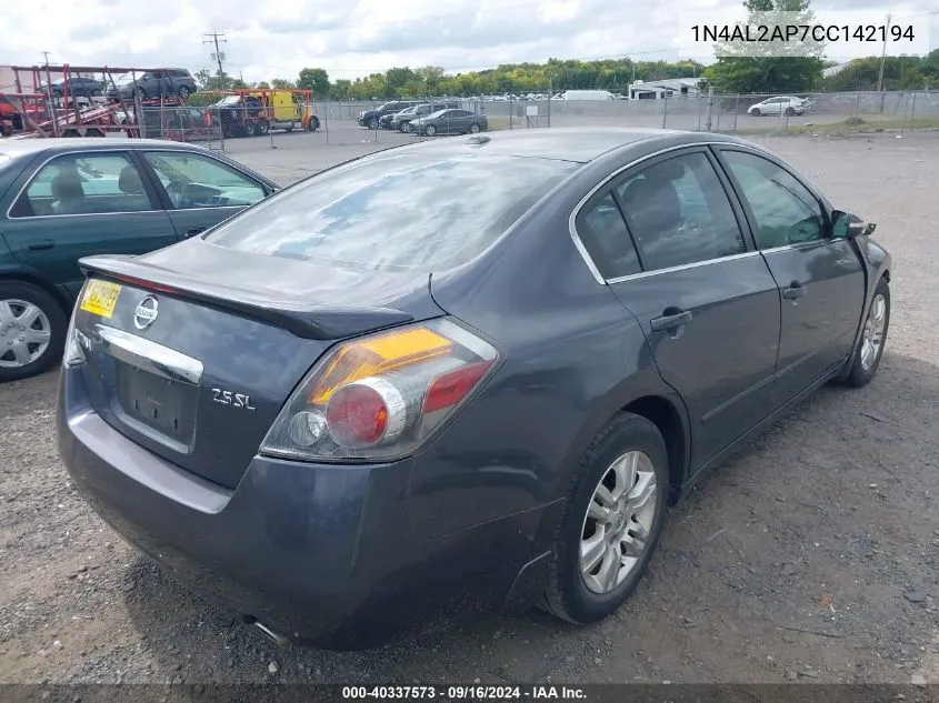 2012 Nissan Altima 2.5 S VIN: 1N4AL2AP7CC142194 Lot: 40337573