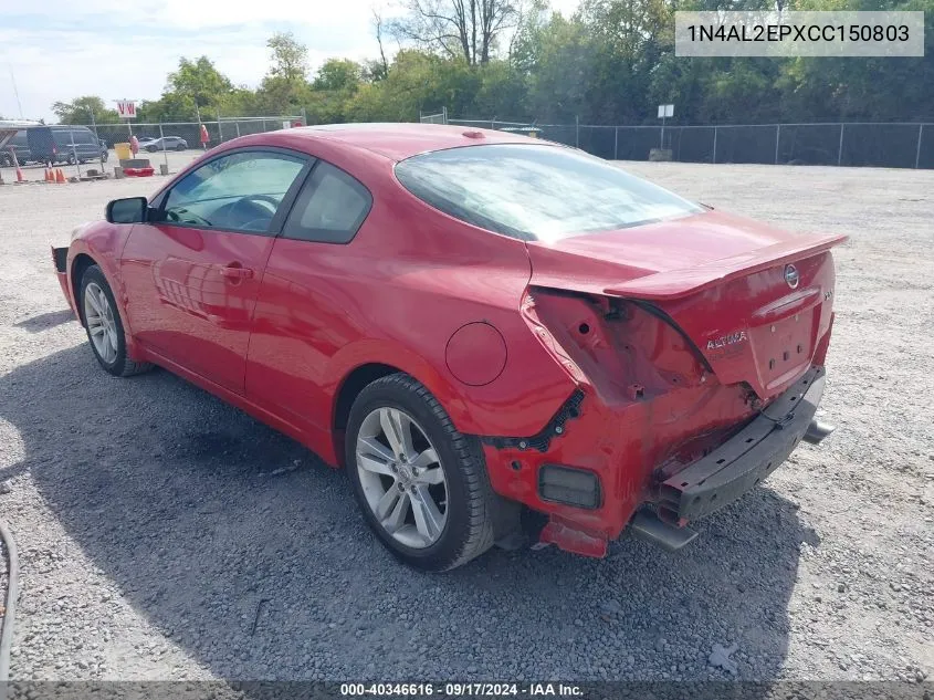 2012 Nissan Altima 2.5 S VIN: 1N4AL2EPXCC150803 Lot: 40346616