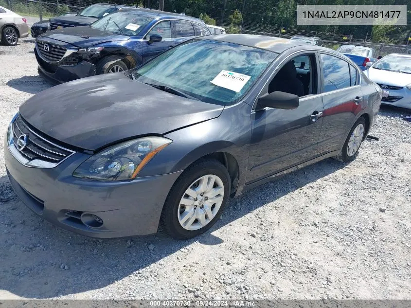 2012 Nissan Altima 2.5 S VIN: 1N4AL2AP9CN481477 Lot: 40370730