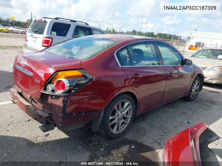 2012 Nissan Altima 2.5 S VIN: 1N4AL2AP3CC187309 Lot: 40371365