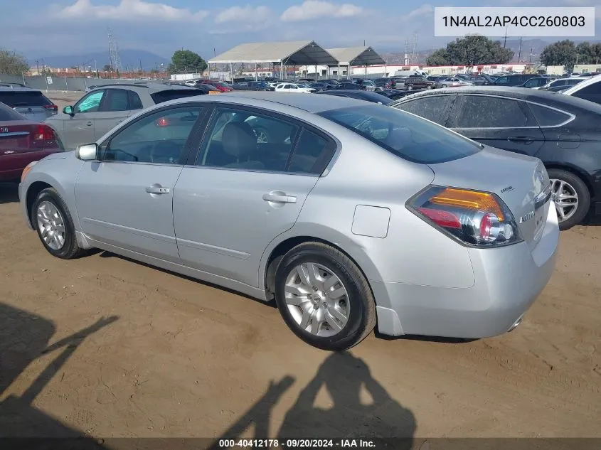 2012 Nissan Altima 2.5 S VIN: 1N4AL2AP4CC260803 Lot: 40412178