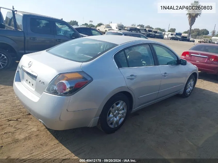 2012 Nissan Altima 2.5 S VIN: 1N4AL2AP4CC260803 Lot: 40412178