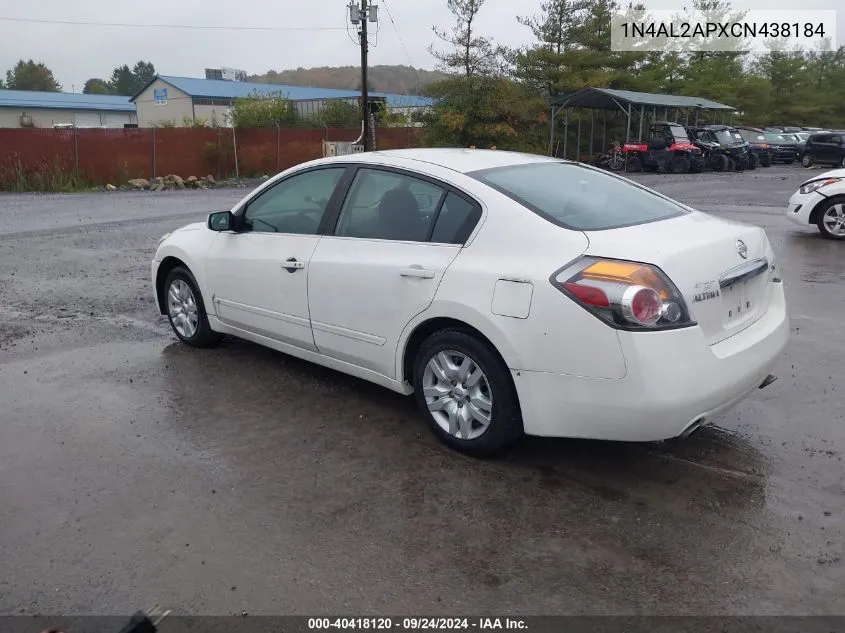 2012 Nissan Altima 2.5 S VIN: 1N4AL2APXCN438184 Lot: 40418120