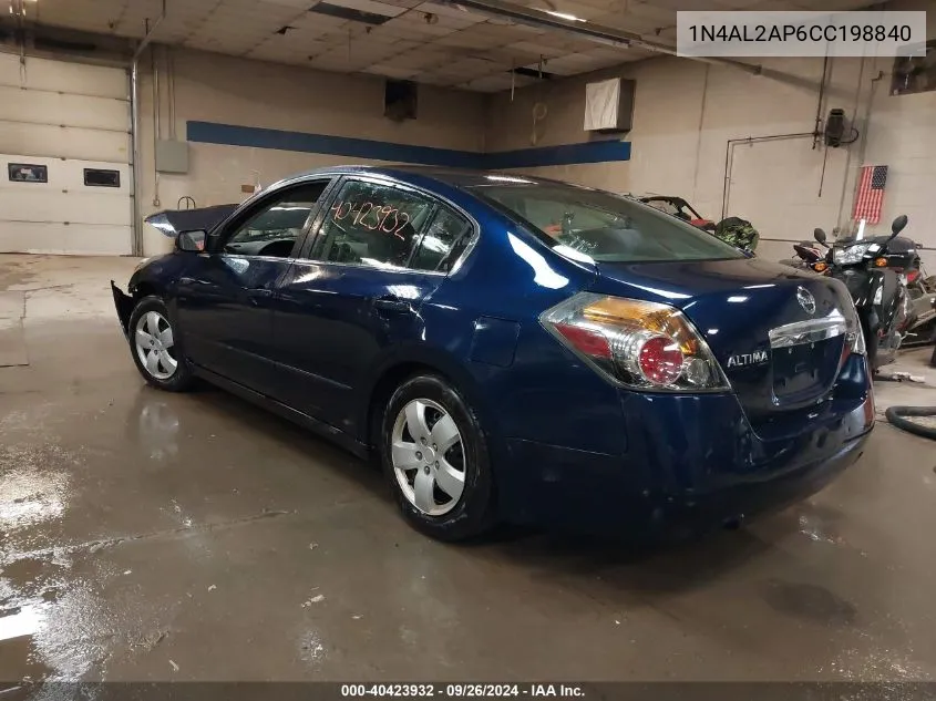 2012 Nissan Altima S VIN: 1N4AL2AP6CC198840 Lot: 40423932