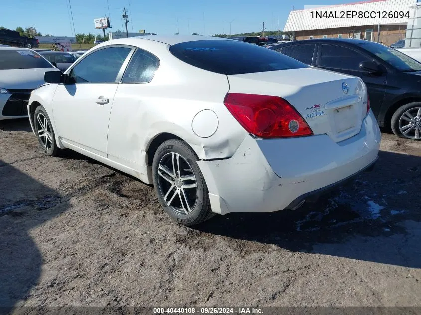 2012 Nissan Altima 2.5 S VIN: 1N4AL2EP8CC126094 Lot: 40440108