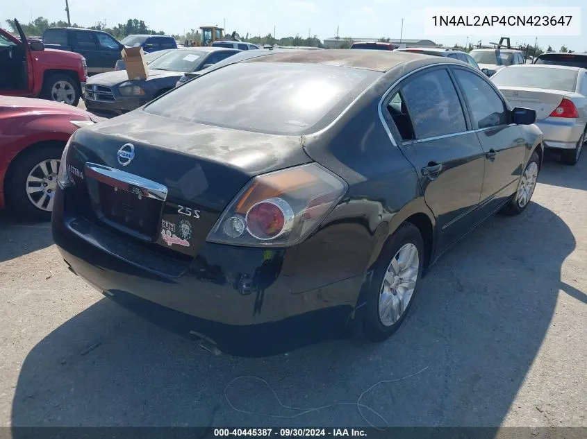 2012 Nissan Altima 2.5 S VIN: 1N4AL2AP4CN423647 Lot: 40445387