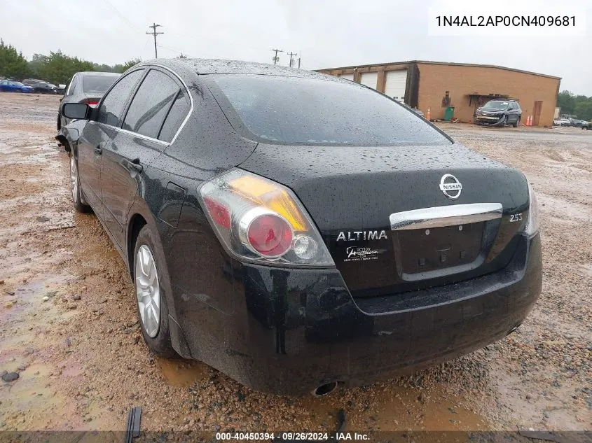 2012 Nissan Altima S VIN: 1N4AL2AP0CN409681 Lot: 40450394