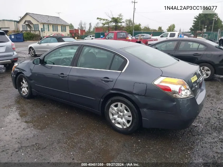 2012 Nissan Altima 2.5 S VIN: 1N4AL2AP3CC186077 Lot: 40451355