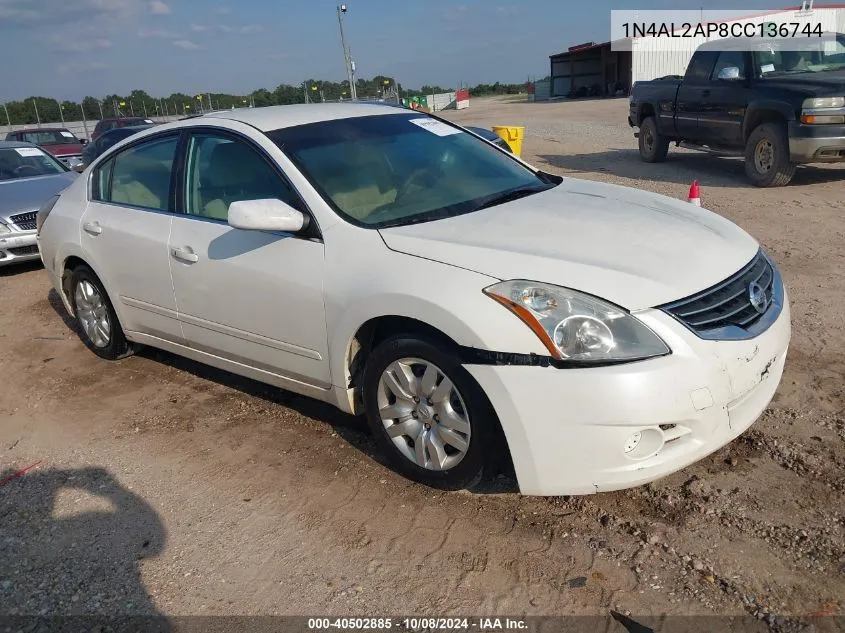 2012 Nissan Altima 2.5 S VIN: 1N4AL2AP8CC136744 Lot: 40502885