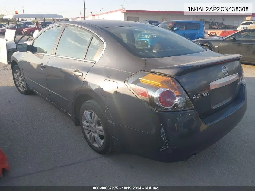 2012 Nissan Altima 2.5 S VIN: 1N4AL2AP2CN438308 Lot: 40657275