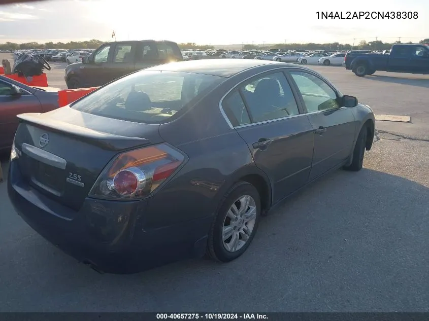 2012 Nissan Altima 2.5 S VIN: 1N4AL2AP2CN438308 Lot: 40657275