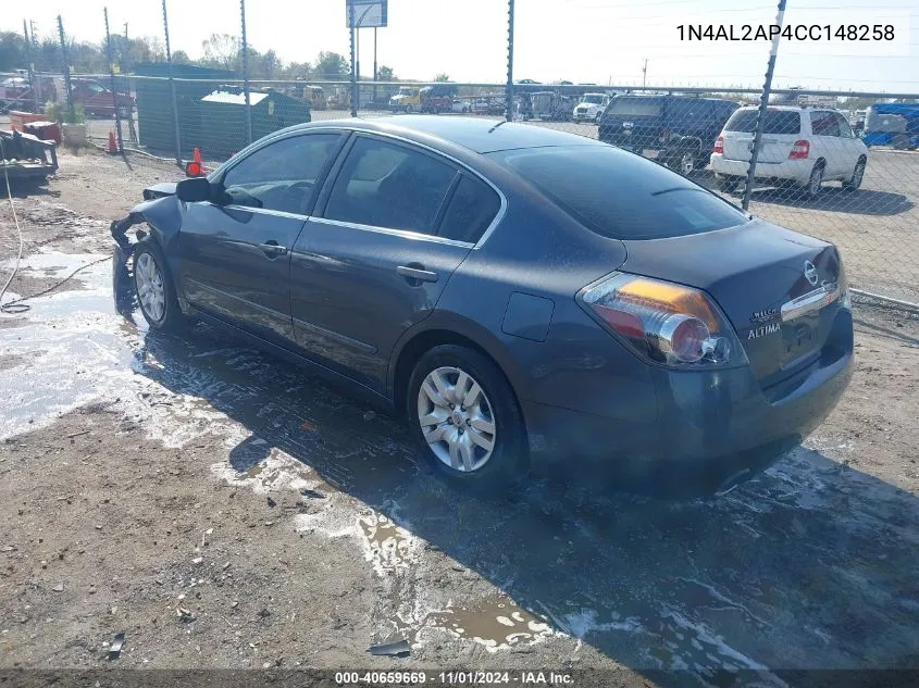 2012 Nissan Altima 2.5 S VIN: 1N4AL2AP4CC148258 Lot: 40659669