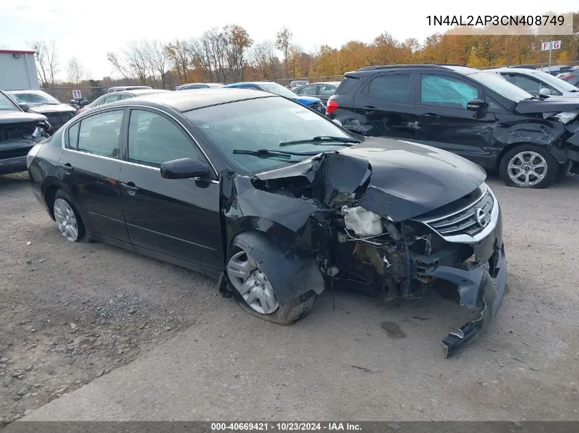 2012 Nissan Altima 2.5 S VIN: 1N4AL2AP3CN408749 Lot: 40669421