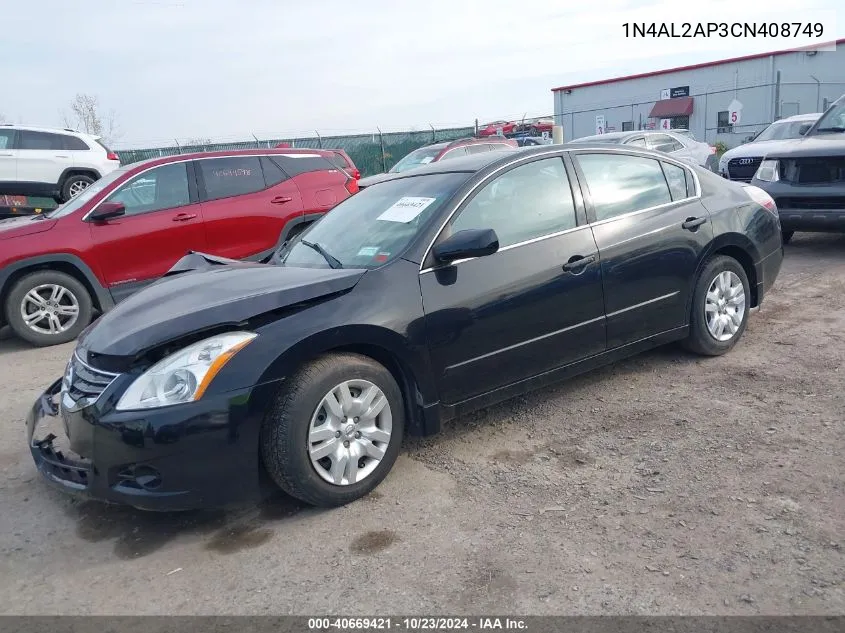 2012 Nissan Altima 2.5 S VIN: 1N4AL2AP3CN408749 Lot: 40669421