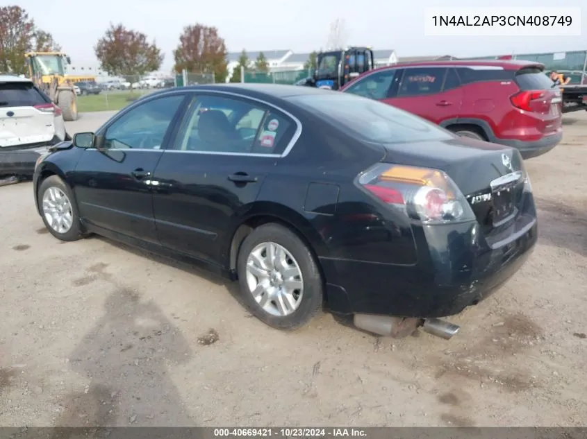 2012 Nissan Altima 2.5 S VIN: 1N4AL2AP3CN408749 Lot: 40669421