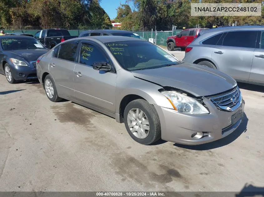 2012 Nissan Altima 2.5 S VIN: 1N4AL2AP2CC248102 Lot: 40700828