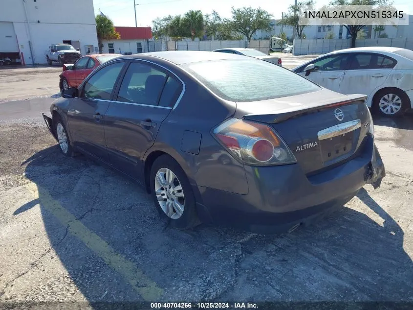 2012 Nissan Altima 2.5 S VIN: 1N4AL2APXCN515345 Lot: 40704266