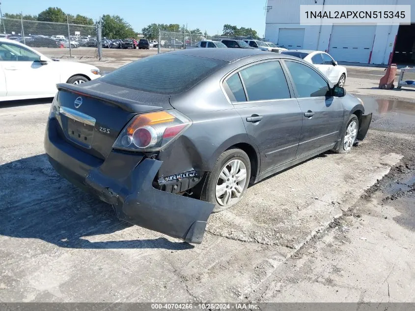 2012 Nissan Altima 2.5 S VIN: 1N4AL2APXCN515345 Lot: 40704266