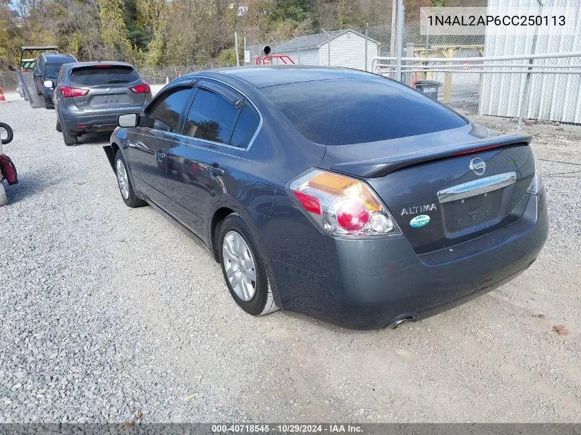 2012 Nissan Altima 2.5 VIN: 1N4AL2AP6CC250113 Lot: 40718545