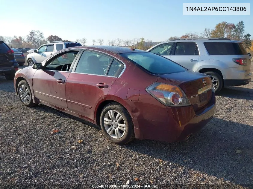 2012 Nissan Altima 2.5 S VIN: 1N4AL2AP6CC143806 Lot: 40719996