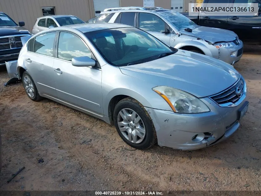 2012 Nissan Altima 2.5 S VIN: 1N4AL2AP4CC136613 Lot: 40725239