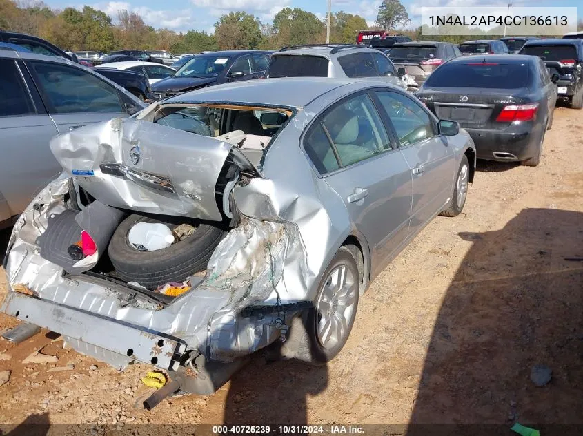 2012 Nissan Altima 2.5 S VIN: 1N4AL2AP4CC136613 Lot: 40725239