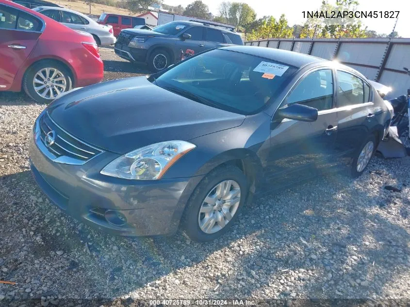 2012 Nissan Altima 2.5 S VIN: 1N4AL2AP3CN451827 Lot: 40725789