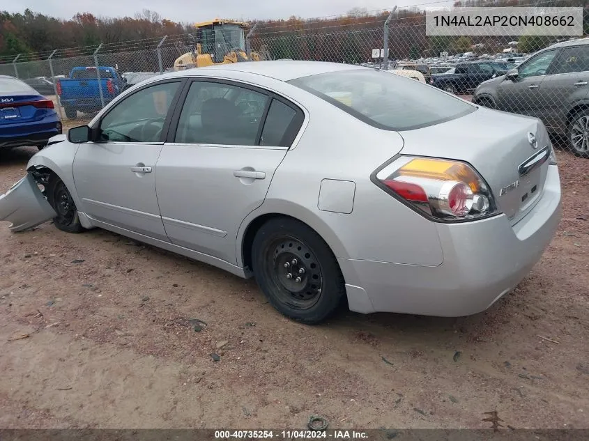 2012 Nissan Altima S VIN: 1N4AL2AP2CN408662 Lot: 40735254