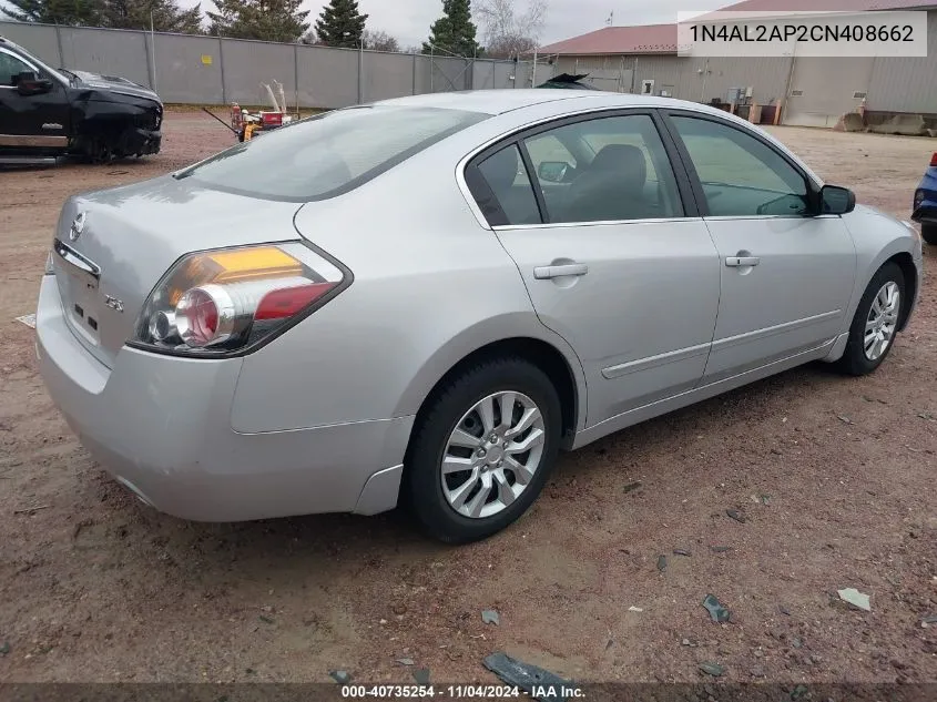 2012 Nissan Altima S VIN: 1N4AL2AP2CN408662 Lot: 40735254