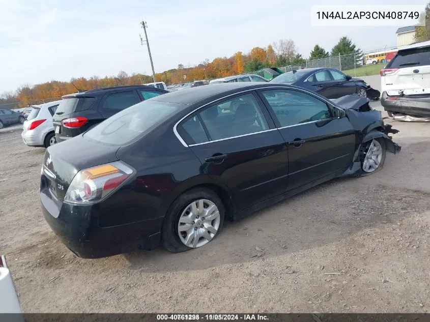 2012 Nissan Altima 2.5 S VIN: 1N4AL2AP3CN408749 Lot: 40669421