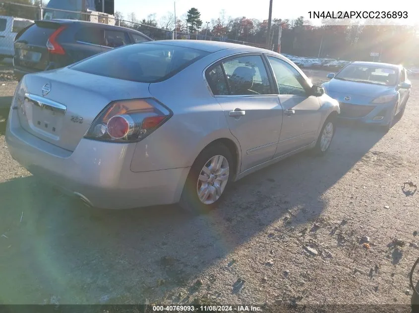 2012 Nissan Altima 2.5 S VIN: 1N4AL2APXCC236893 Lot: 40769093