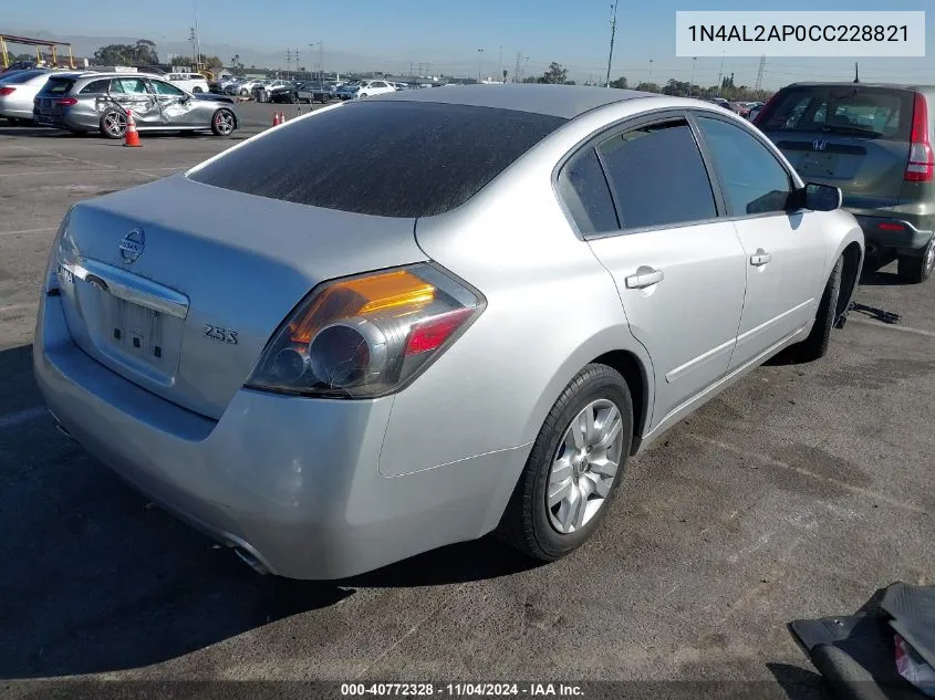 2012 Nissan Altima 2.5 S VIN: 1N4AL2AP0CC228821 Lot: 40772328