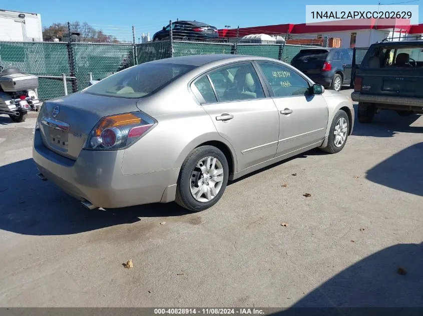 2012 Nissan Altima 2.5 S VIN: 1N4AL2APXCC202629 Lot: 40828914