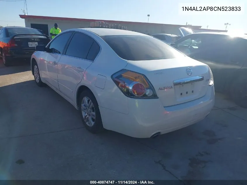 2012 Nissan Altima 2.5 S VIN: 1N4AL2AP8CN523833 Lot: 40874747