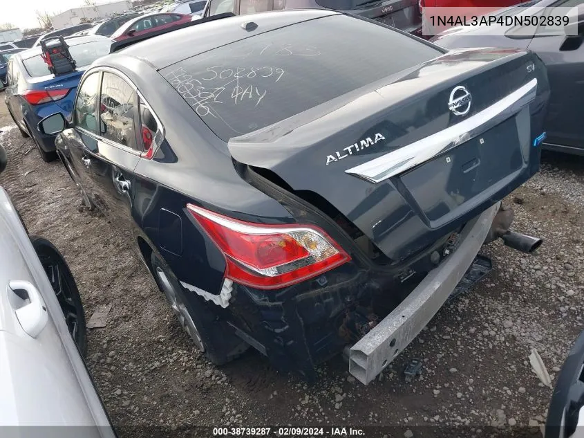 2013 Nissan Altima 2.5 Sv VIN: 1N4AL3AP4DN502839 Lot: 38739287