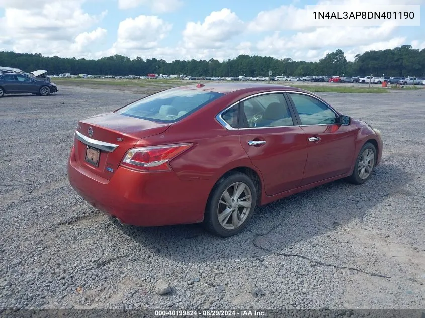 2013 Nissan Altima 2.5 Sv VIN: 1N4AL3AP8DN401190 Lot: 40199824