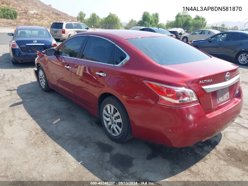 2013 Nissan Altima 2.5 S VIN: 1N4AL3AP8DN581870 Lot: 40348207