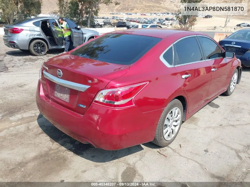 2013 Nissan Altima 2.5 S VIN: 1N4AL3AP8DN581870 Lot: 40348207