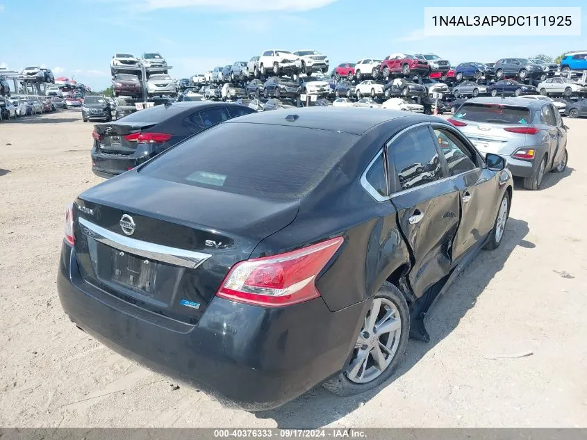 2013 Nissan Altima 2.5 Sv VIN: 1N4AL3AP9DC111925 Lot: 40376333