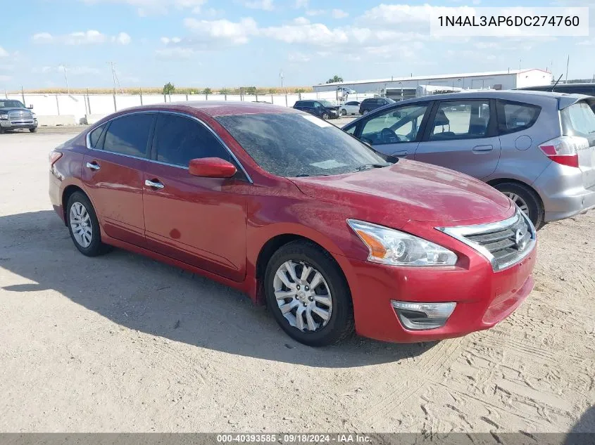 2013 Nissan Altima 2.5 S VIN: 1N4AL3AP6DC274760 Lot: 40393585