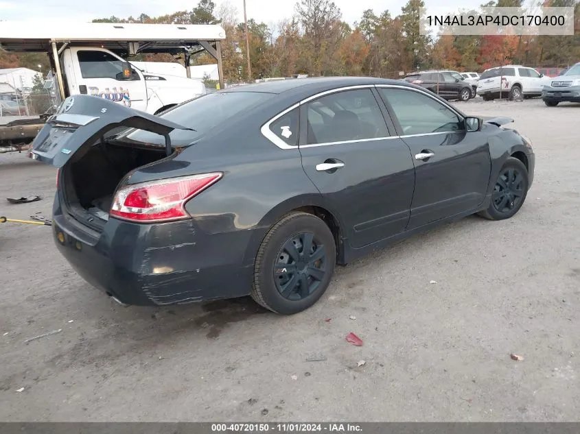 2013 Nissan Altima 2.5 S VIN: 1N4AL3AP4DC170400 Lot: 40720150