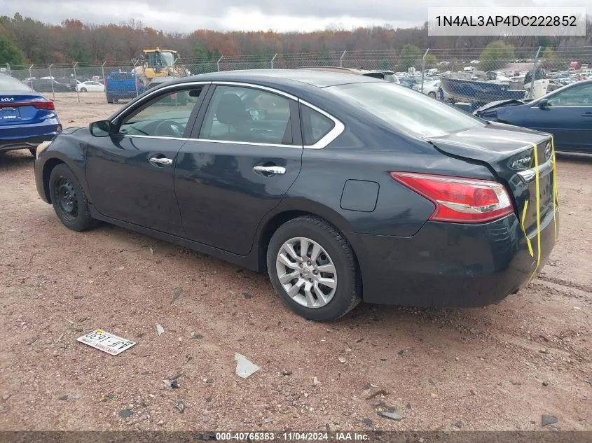 2013 Nissan Altima 2.5 S VIN: 1N4AL3AP4DC222852 Lot: 40765383