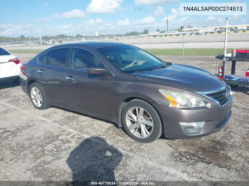 2013 Nissan Altima 2.5/S/Sv/Sl VIN: 1N4AL3AP0DC274513 Lot: 40770534