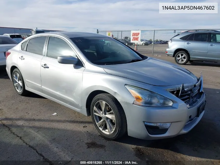 2013 Nissan Altima 2.5 Sv VIN: 1N4AL3AP5DN467602 Lot: 40818265