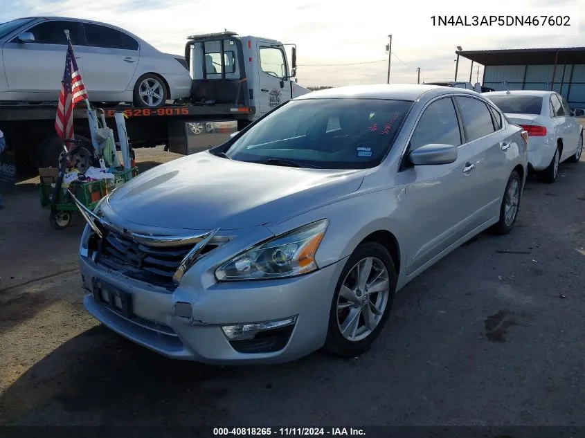 2013 Nissan Altima 2.5 Sv VIN: 1N4AL3AP5DN467602 Lot: 40818265