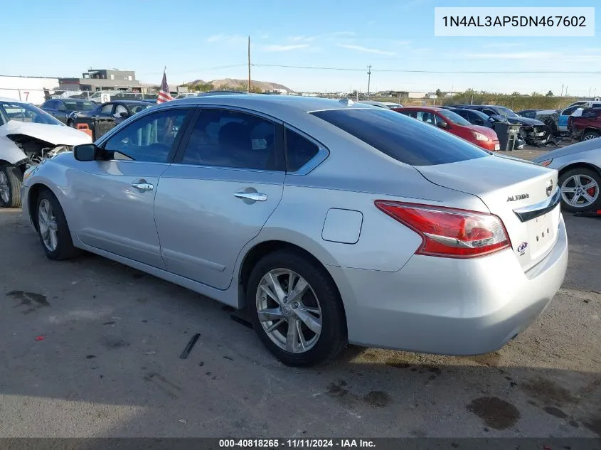 2013 Nissan Altima 2.5 Sv VIN: 1N4AL3AP5DN467602 Lot: 40818265